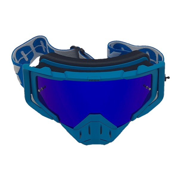 Ochelari unisex ski, snowboard, motociclism, ciclism, rama albastra, lentila multicolora, O11BMN